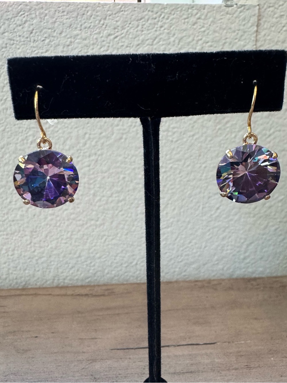 Kate Spade Shine On Drop Earrings with Purple Crystal